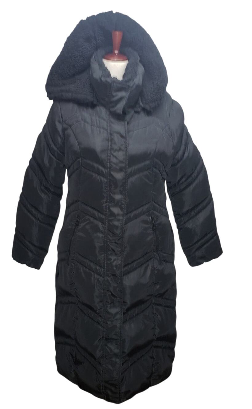 Madden Girl Black Longline Puffer Jacket L Gorpcore Cyber Y2K Maxi Coat